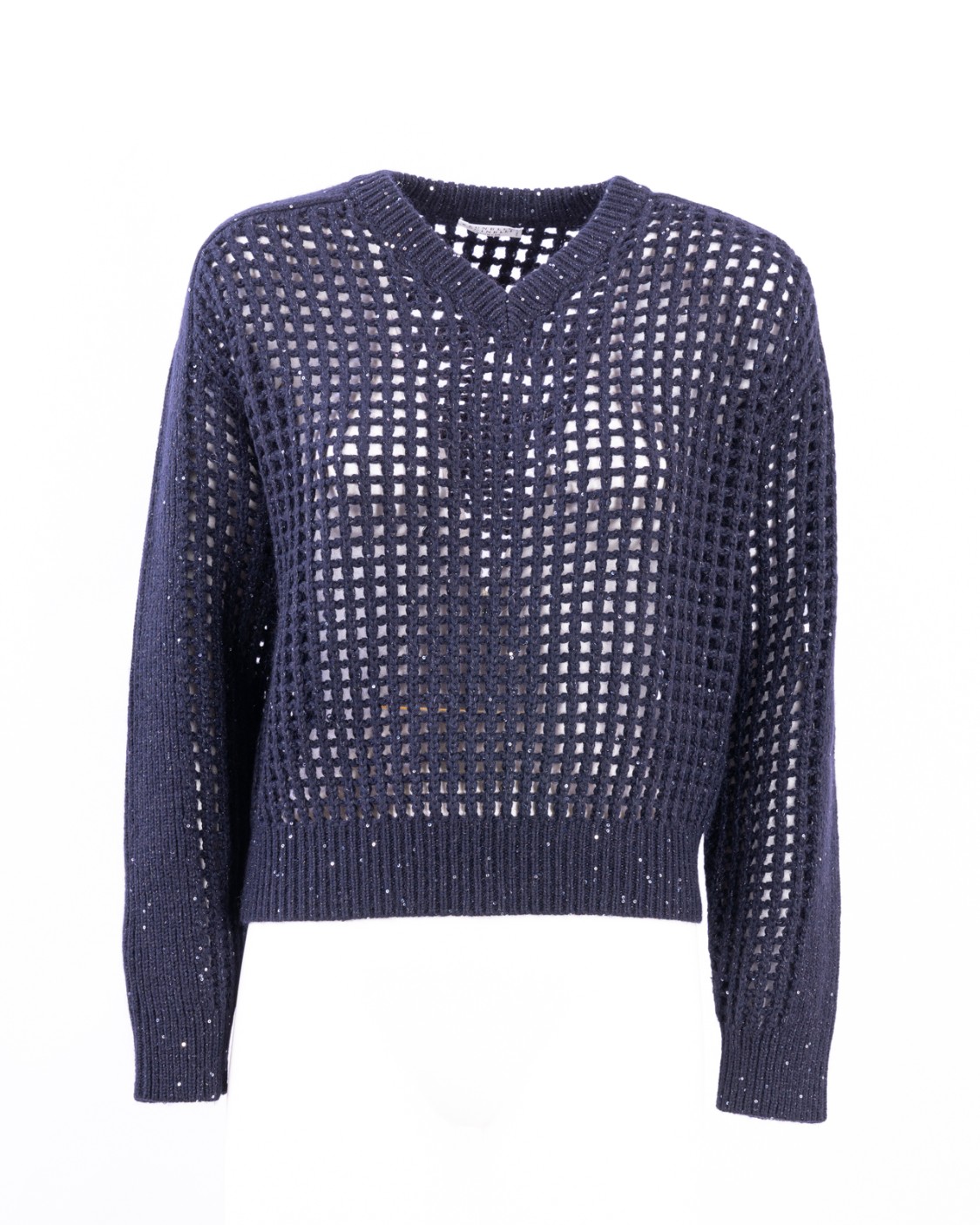 shop BRUNELLO CUCINELLI  Pull: Brunello Cucinelli maglia Sparkling Net in lana, cashmere e mohair
Scoolo V.
Spalla abbassata.
Lavorazione a rete.
Composizione: 41% LANA, 39% CASHMERE, 9% MOHAIR, 8% POLIAMMIDE, 3% POLIESTERE.
Fabbricato in Italia.. MGP557502-CEZ75 number 4038634